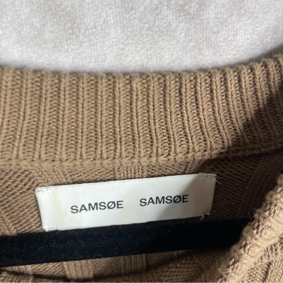 Samsoe & Samsoe Chloe Crewneck Rib Sweater In Caribou Brown Women's Size XS - Picture 7 of 7